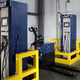 Hydrogen-powered forklift and hydrogen filling stations.